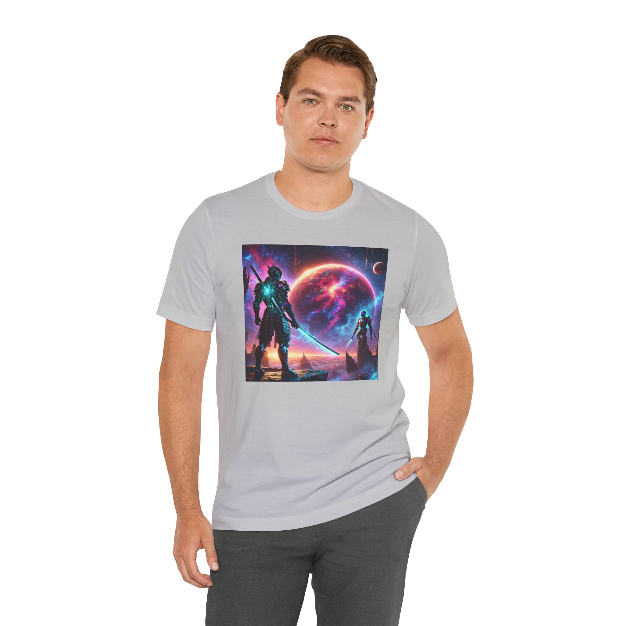 Galaxy Heroes Unisex Short Sleeve Tee - Cosmic Sci-Fi Graphic T-Shirt