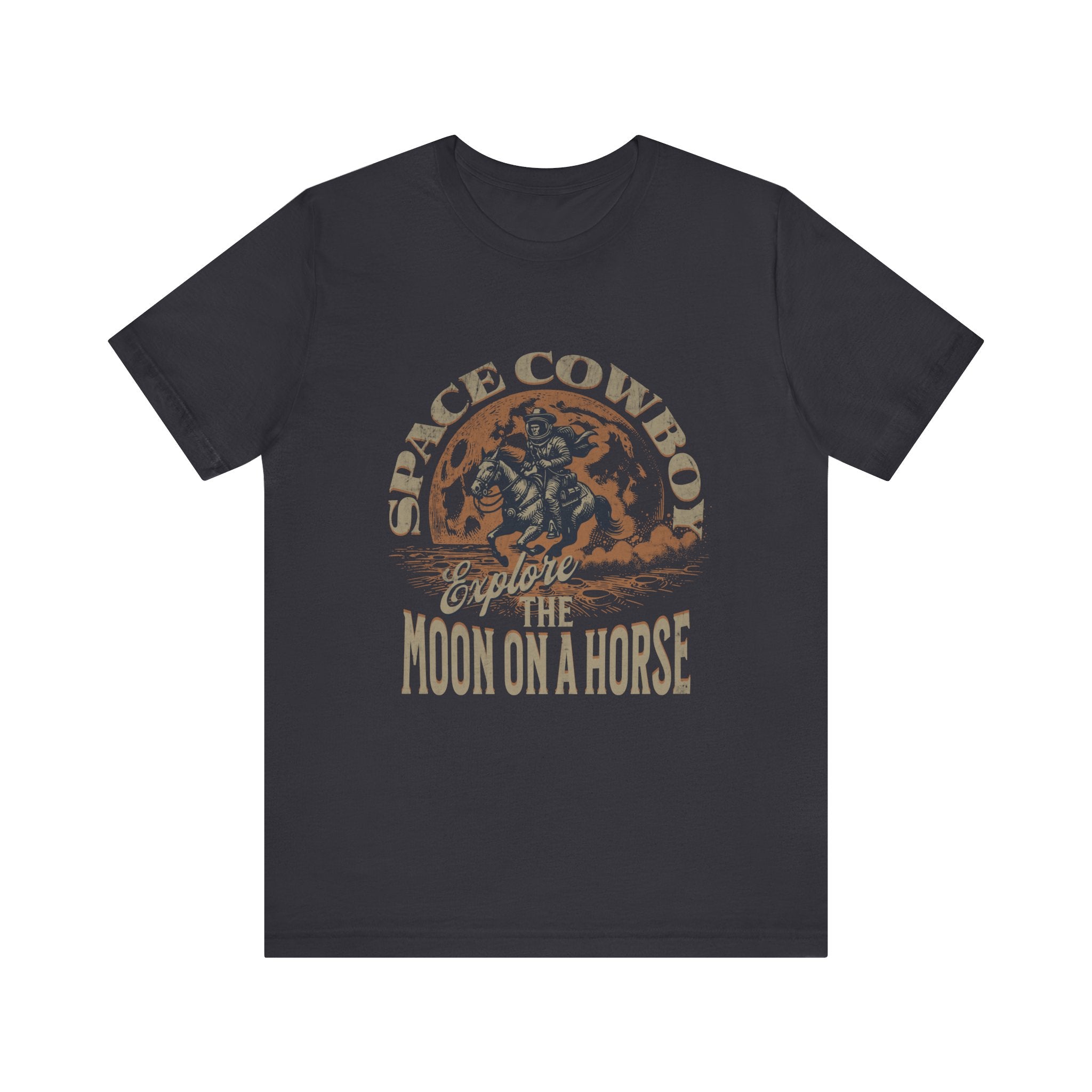 Maglietta Space Western Horse Ride – Maglietta Cosmic Cowboy Moon