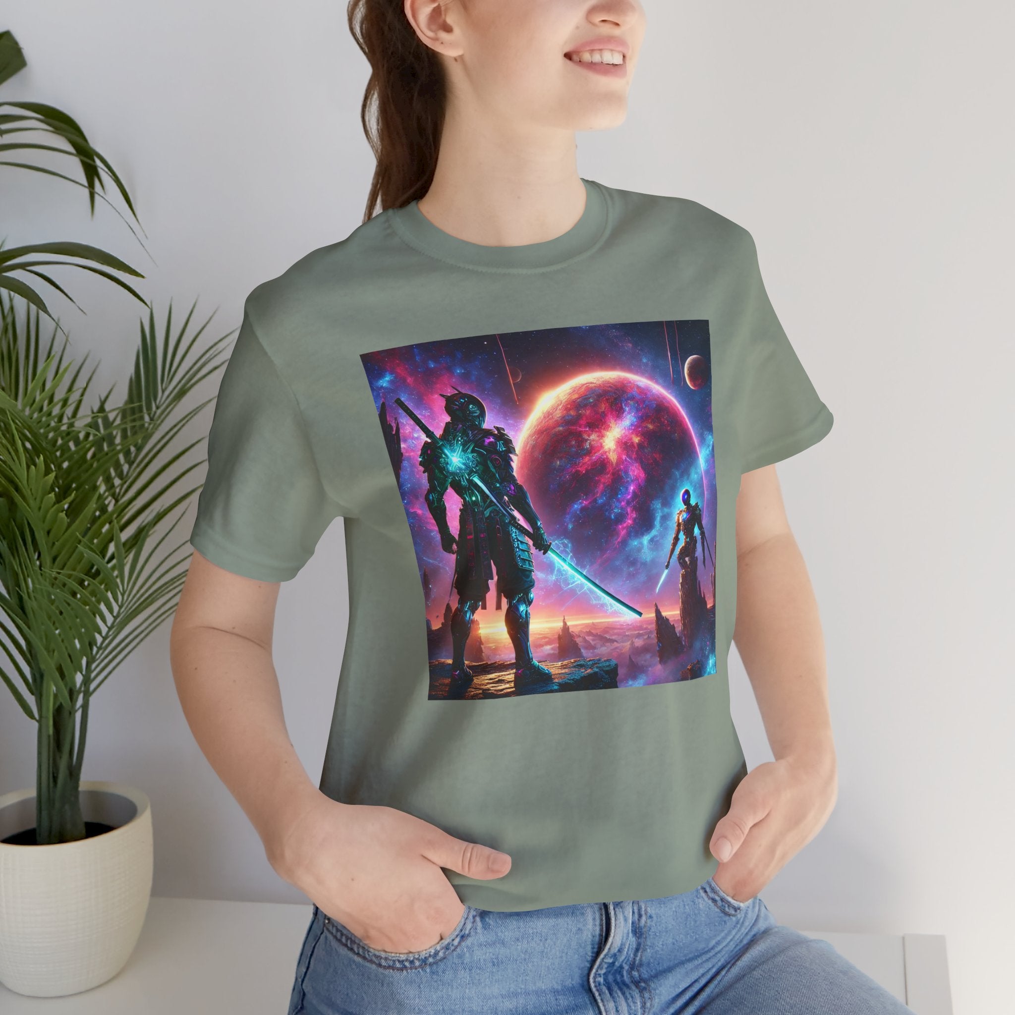 Galaxy Heroes Unisex Short Sleeve Tee - Cosmic Sci-Fi Graphic T-Shirt