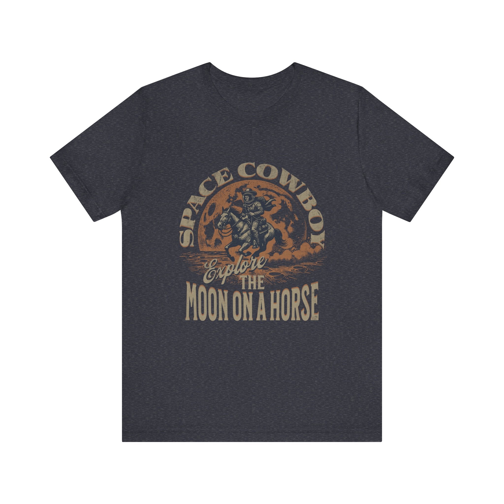 Maglietta Space Western Horse Ride – Maglietta Cosmic Cowboy Moon