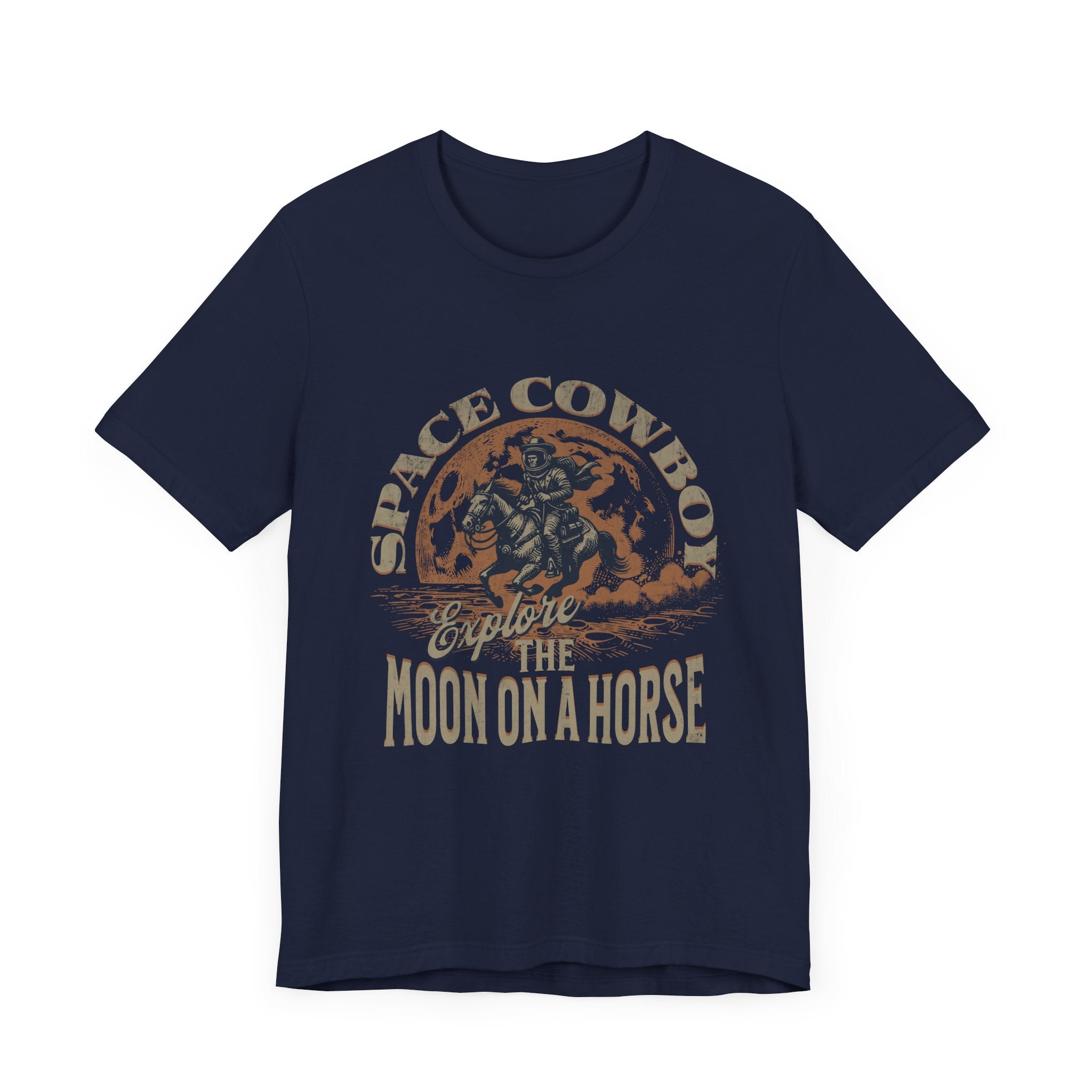 Maglietta Space Western Horse Ride – Maglietta Cosmic Cowboy Moon