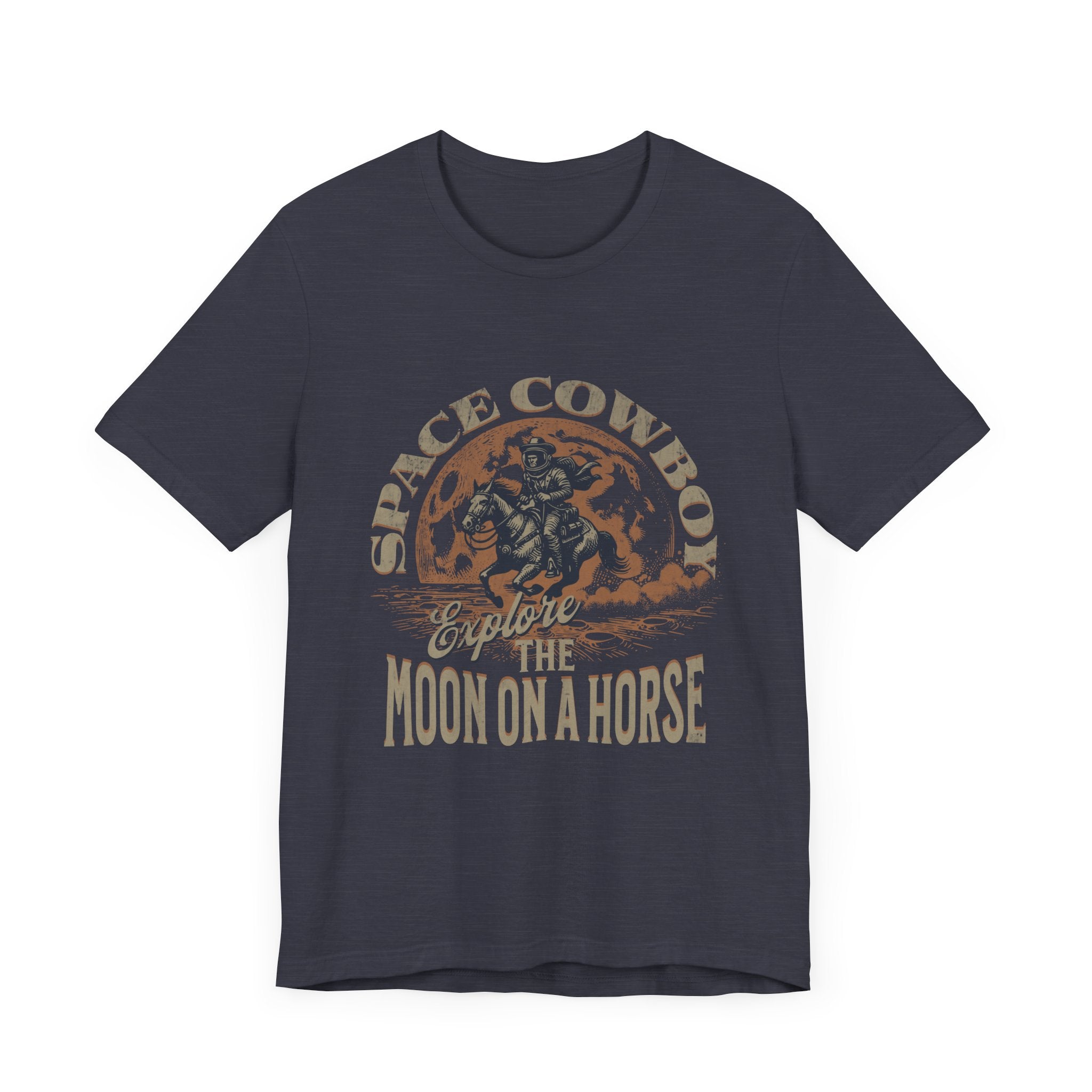 Maglietta Space Western Horse Ride – Maglietta Cosmic Cowboy Moon