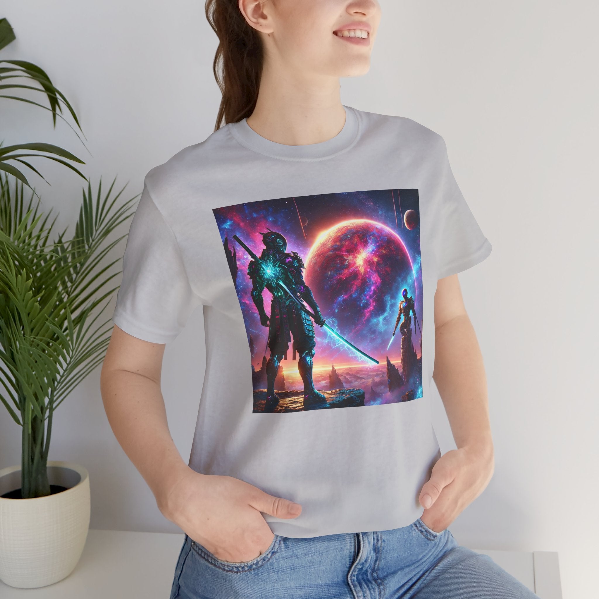 Galaxy Heroes Unisex Short Sleeve Tee - Cosmic Sci-Fi Graphic T-Shirt