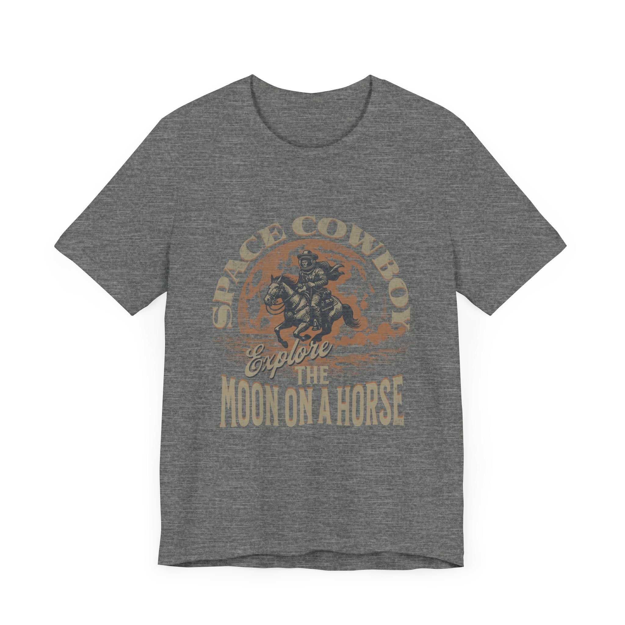Maglietta Space Western Horse Ride – Maglietta Cosmic Cowboy Moon