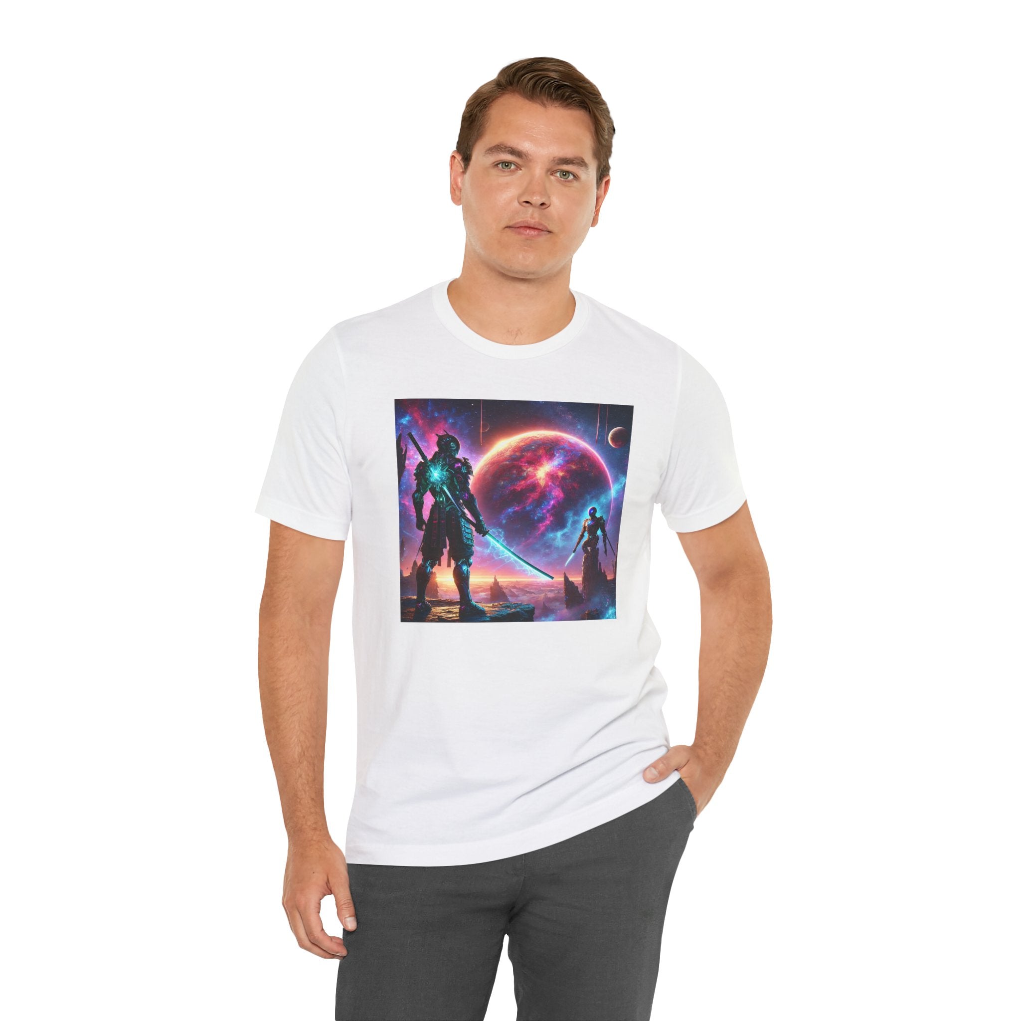 Galaxy Heroes Unisex Short Sleeve Tee - Cosmic Sci-Fi Graphic T-Shirt