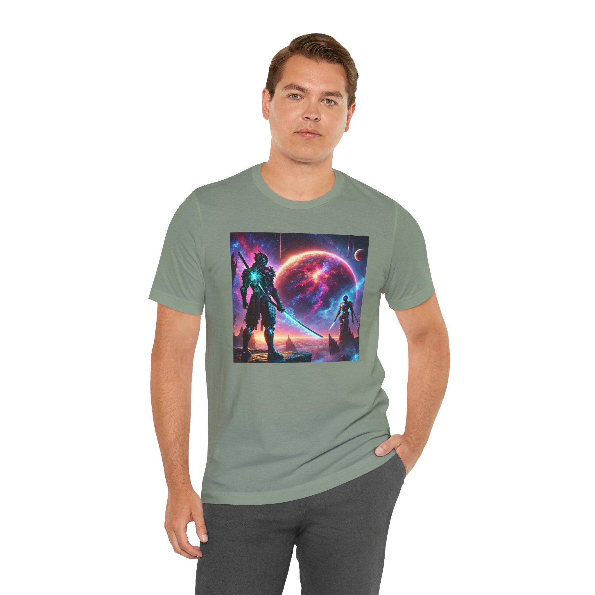 Galaxy Heroes Unisex Short Sleeve Tee - Cosmic Sci-Fi Graphic T-Shirt