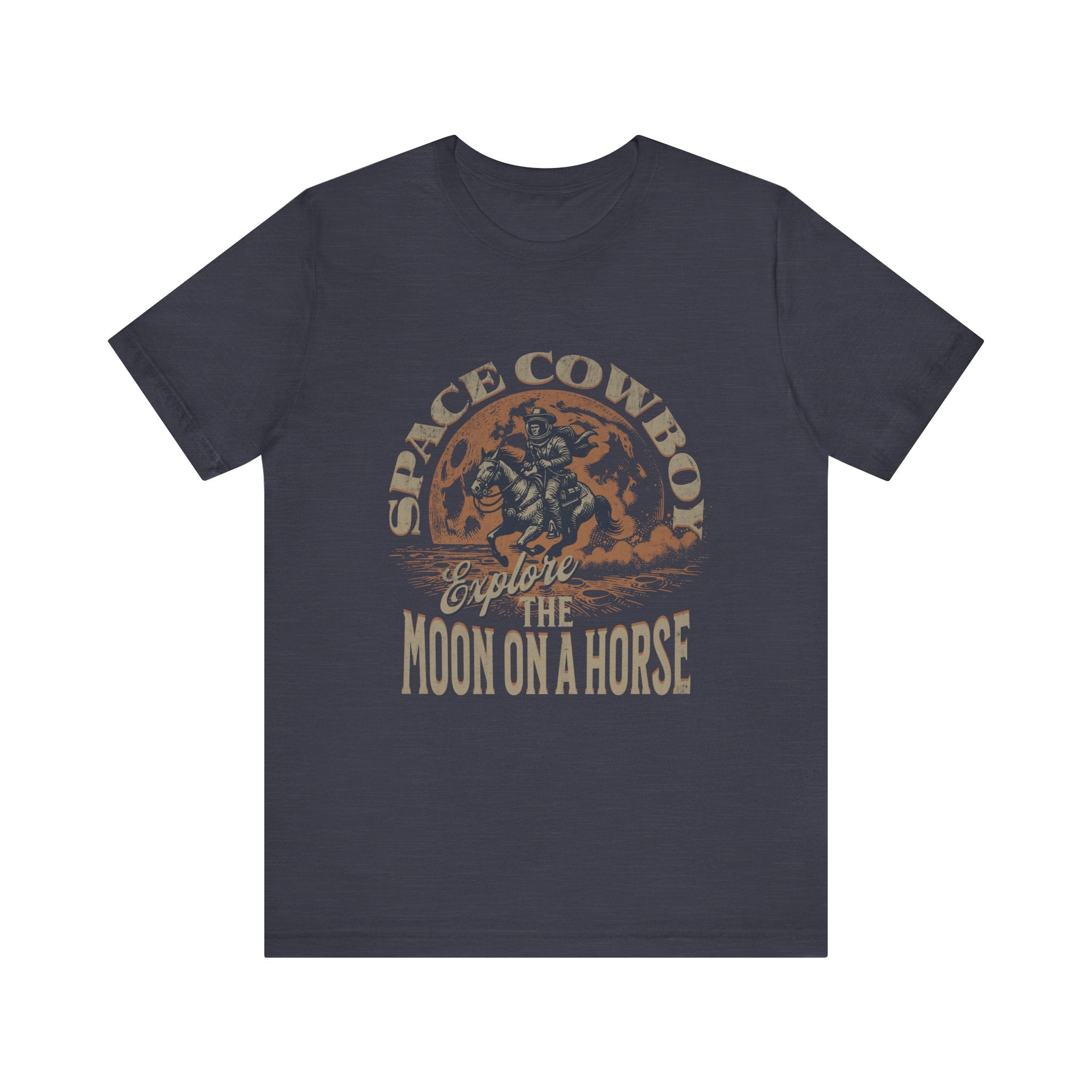 Maglietta Space Western Horse Ride – Maglietta Cosmic Cowboy Moon