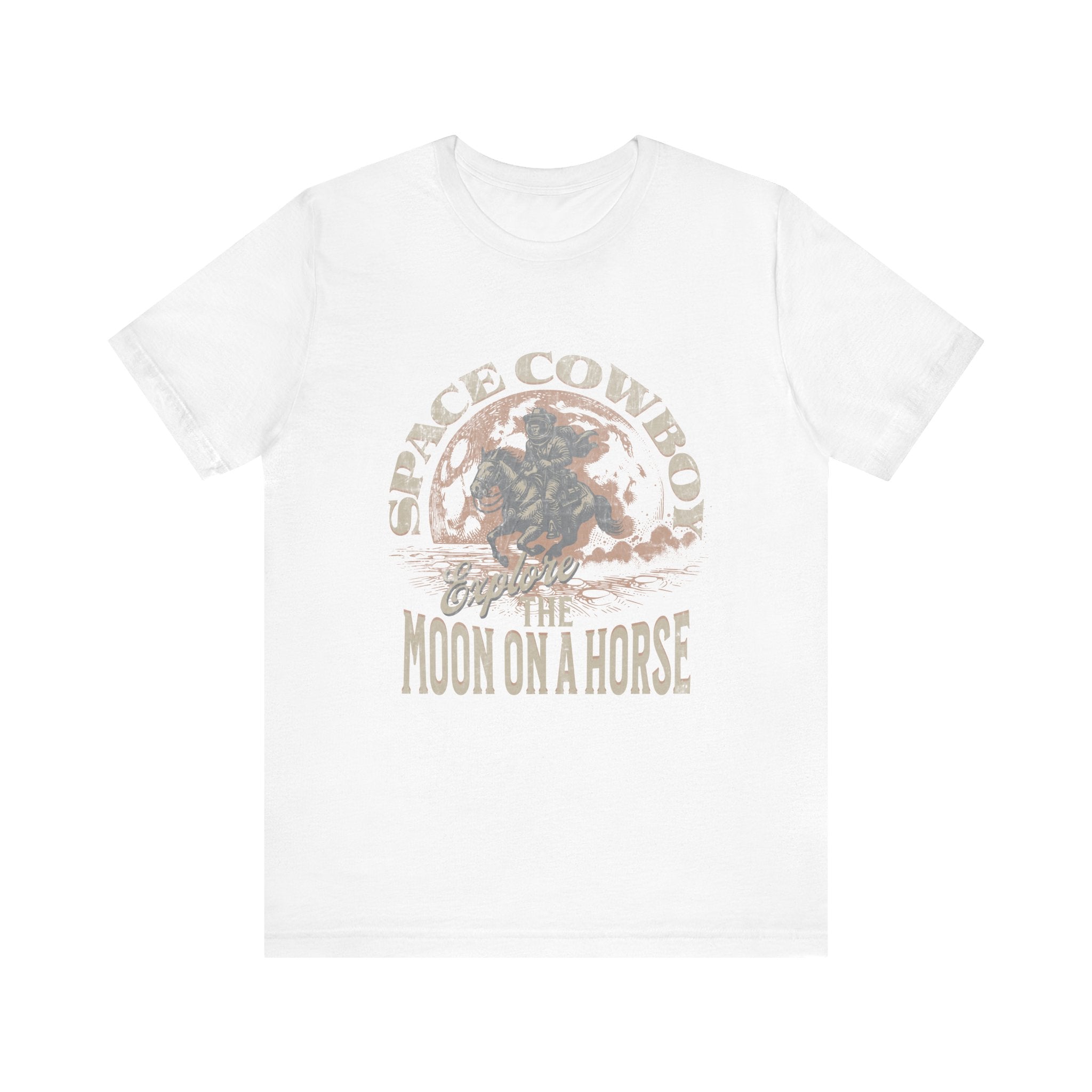 Maglietta Space Western Horse Ride – Maglietta Cosmic Cowboy Moon