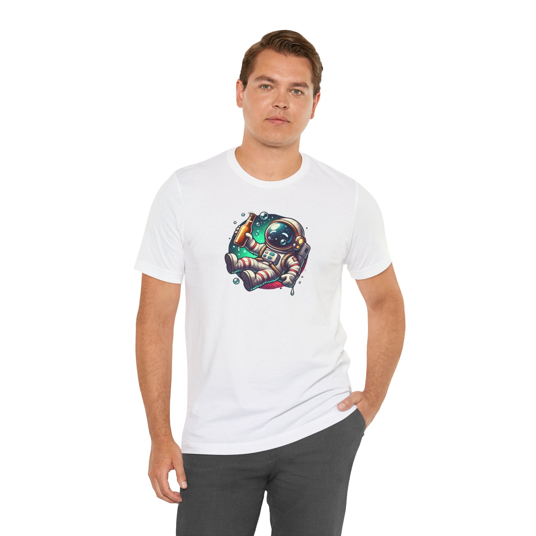 Chill Astronaut Beer T-Shirt | Cosmic Space Drinking Graphic Tee