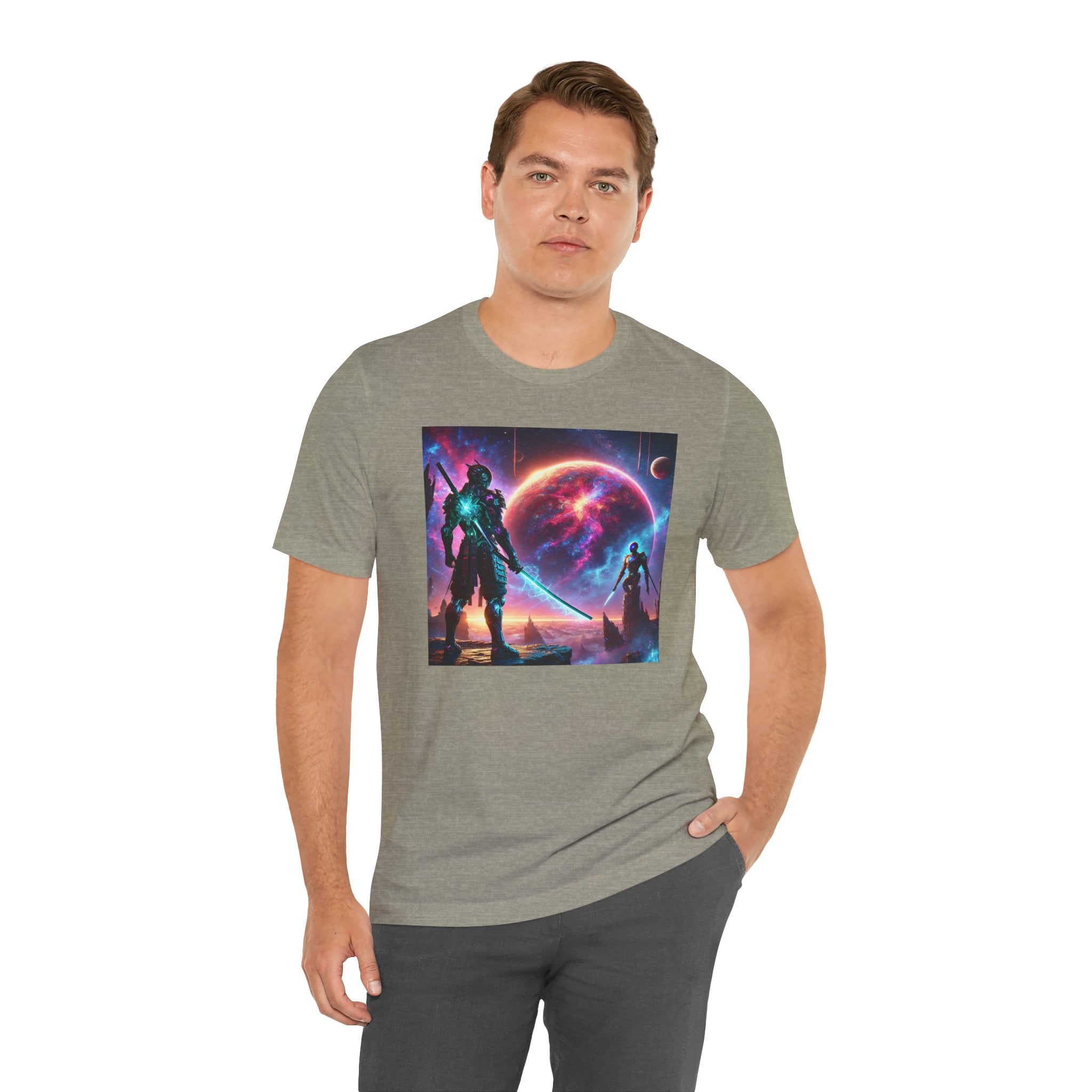 Galaxy Heroes Unisex Short Sleeve Tee - Cosmic Sci-Fi Graphic T-Shirt