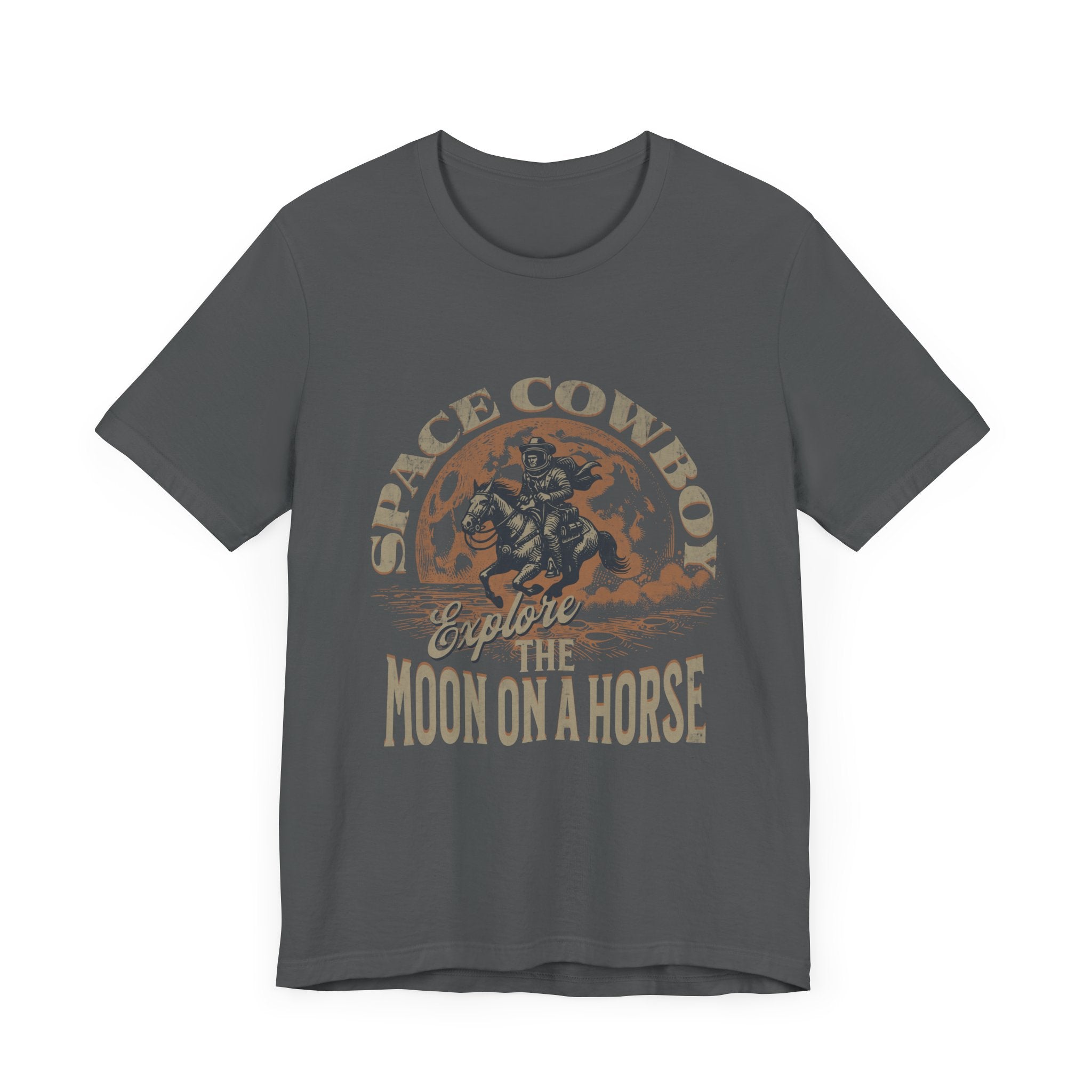 Maglietta Space Western Horse Ride – Maglietta Cosmic Cowboy Moon