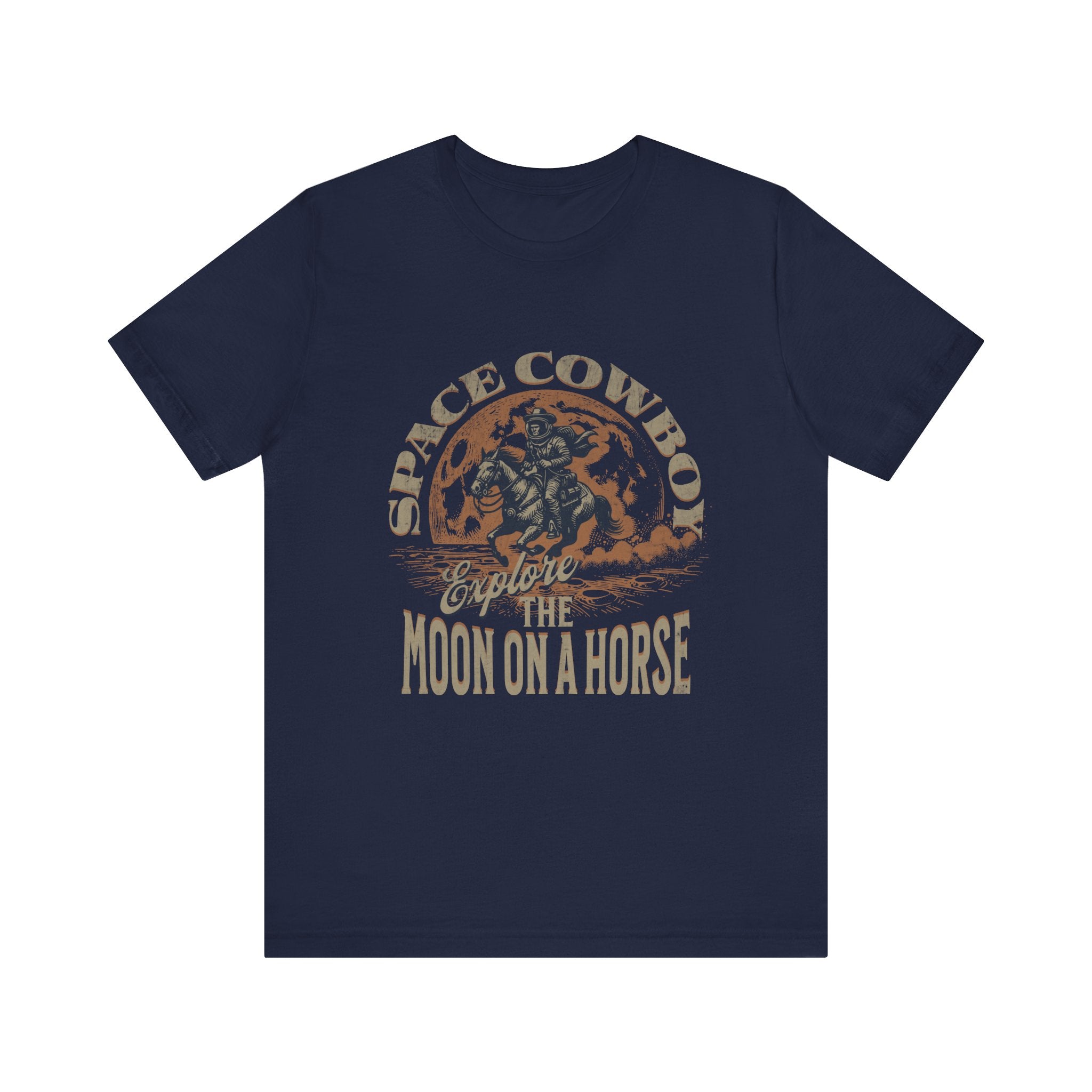 Maglietta Space Western Horse Ride – Maglietta Cosmic Cowboy Moon