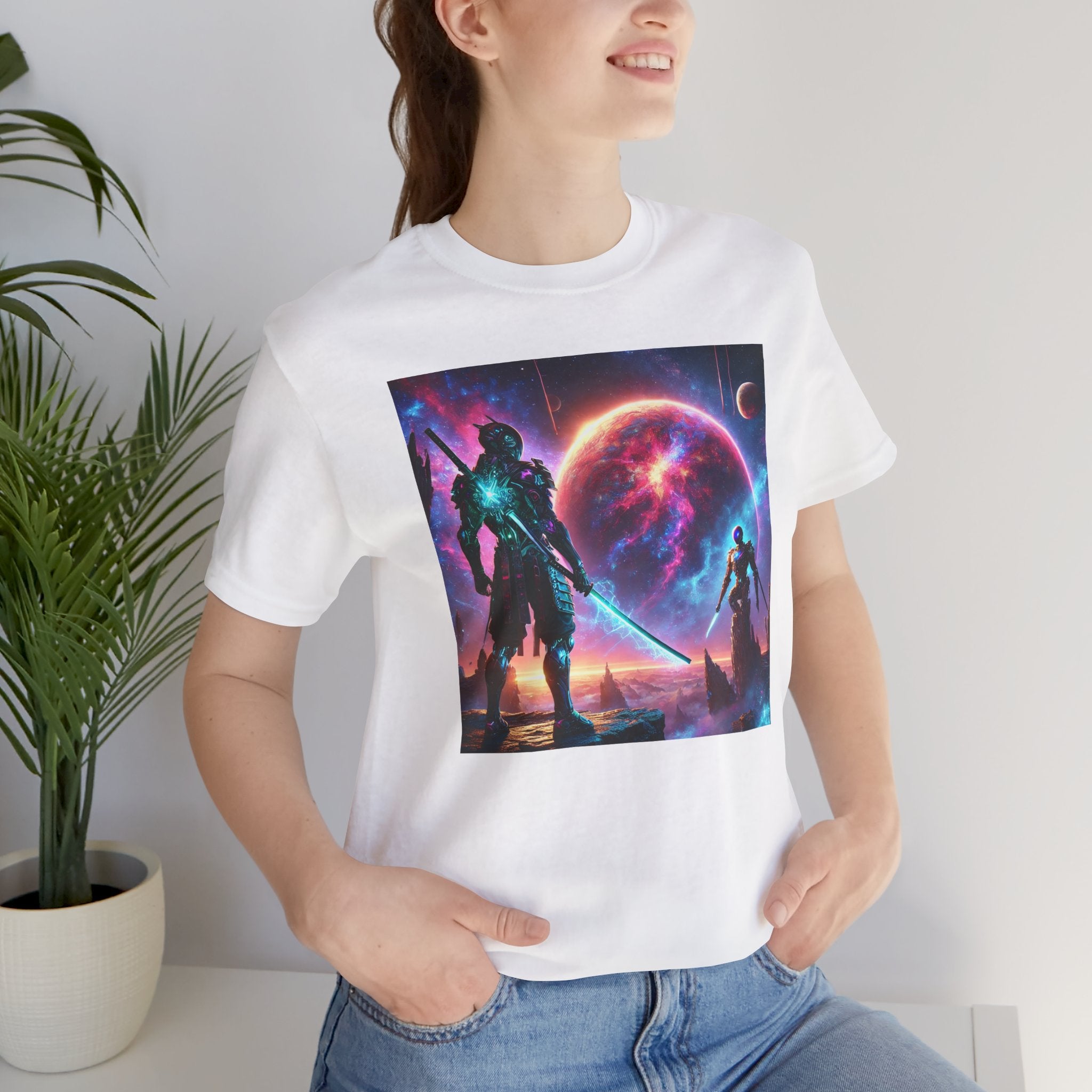 Galaxy Heroes Unisex Short Sleeve Tee - Cosmic Sci-Fi Graphic T-Shirt