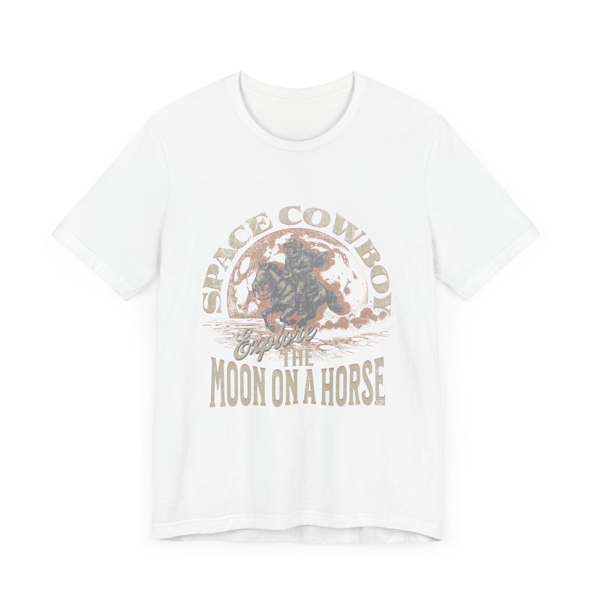 Maglietta Space Western Horse Ride – Maglietta Cosmic Cowboy Moon