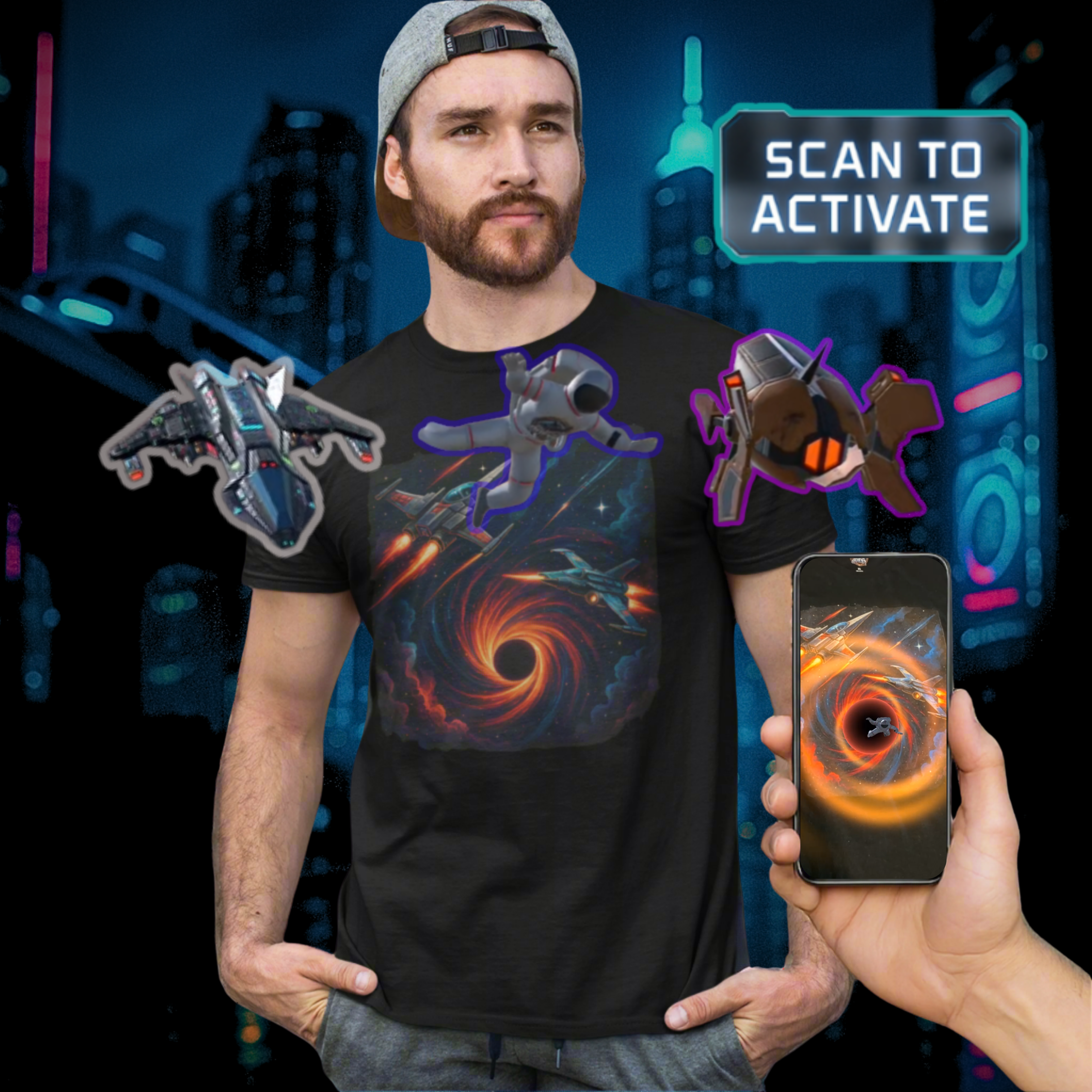 HoloQuest™ Launch AR Spaceship Shirt